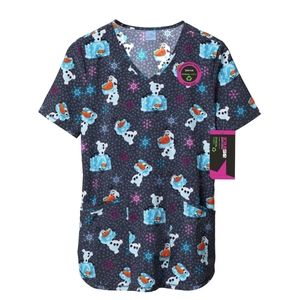 Scrubstar Women's Olaf Meltdown Scrub Top